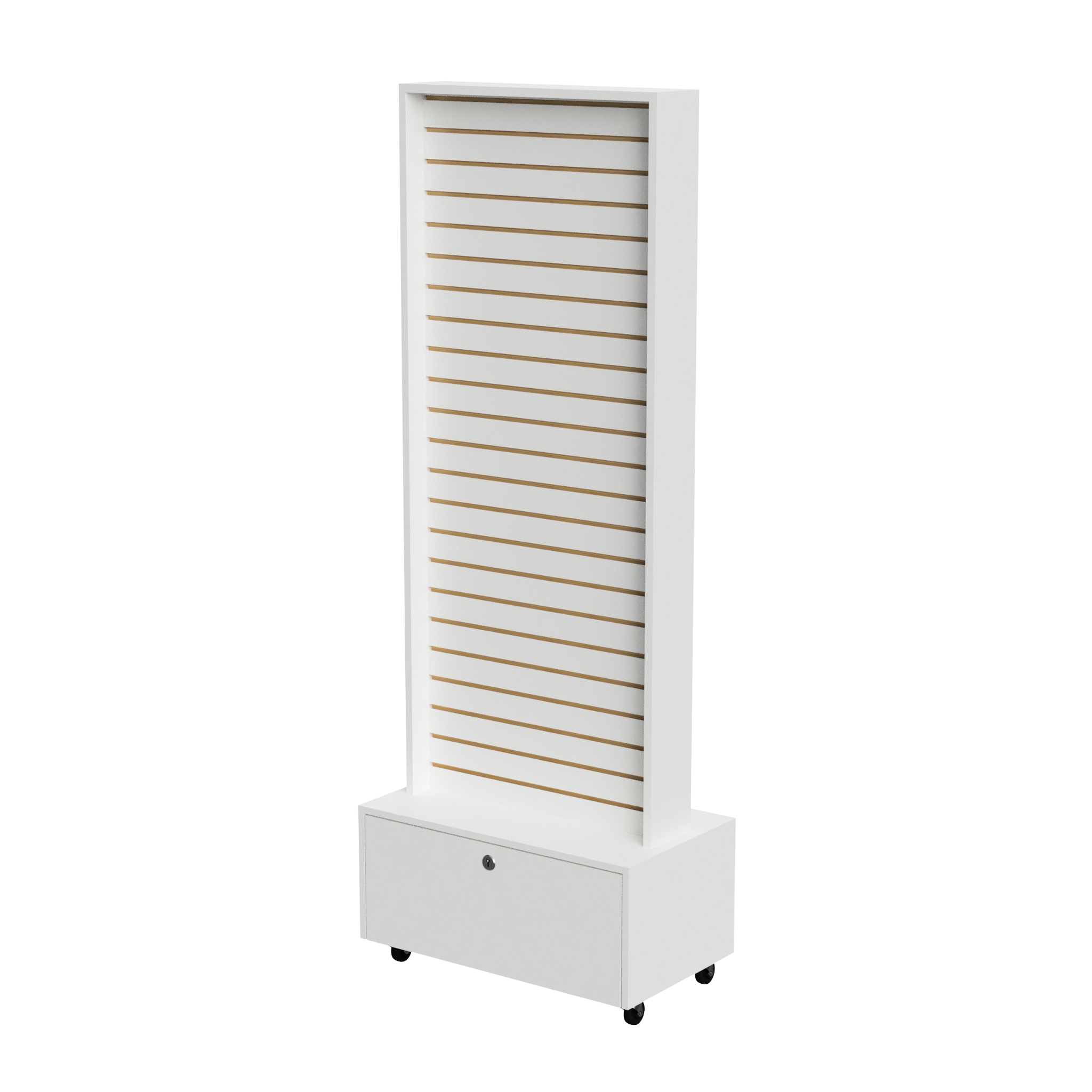 Exhibidor De Dos Caras Panel Ranurado Con Bodega 60x40x187,5