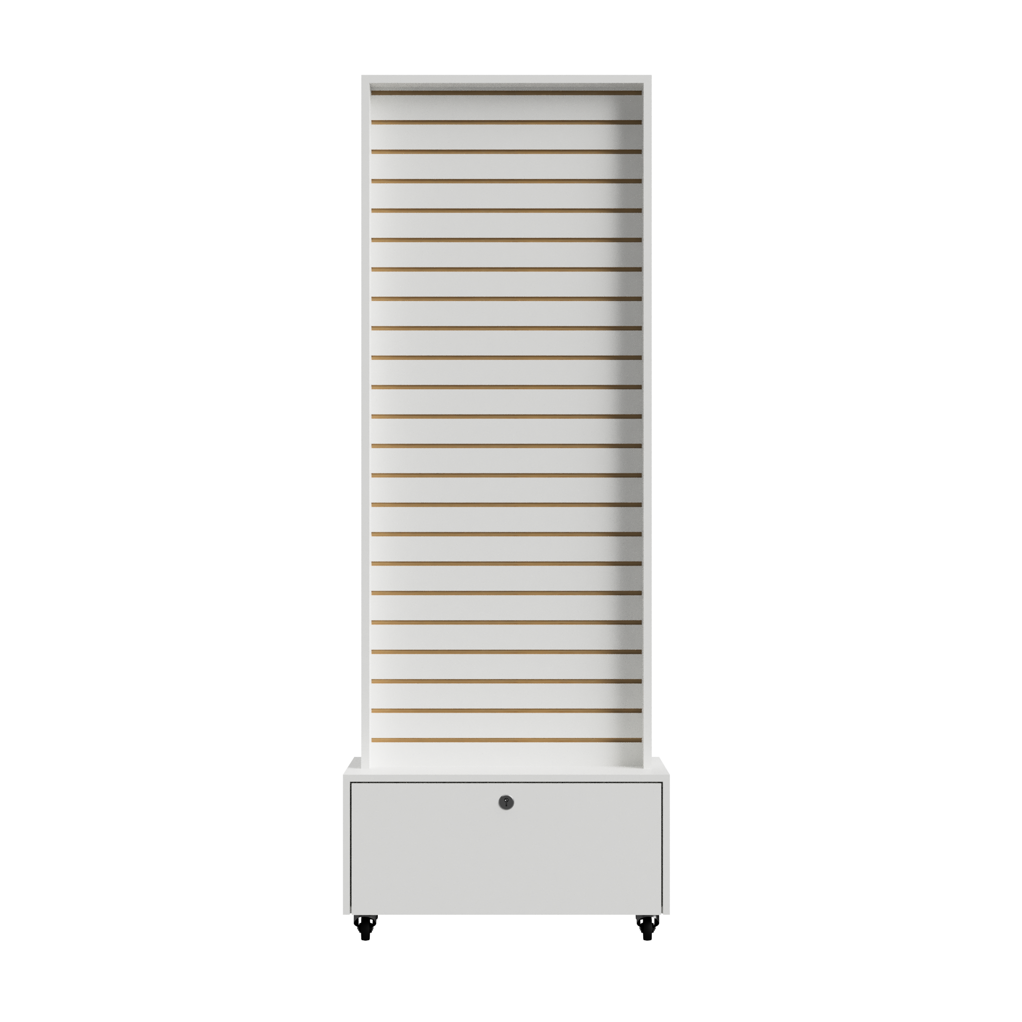 Exhibidor De Dos Caras Panel Ranurado Con Bodega 60x40x187,5