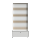 Exhibidor De Dos Caras Panel Ranurado Con Bodega 80x40x187,5