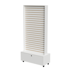 Exhibidor De Dos Caras Panel Ranurado Con Bodega 80x40x187,5
