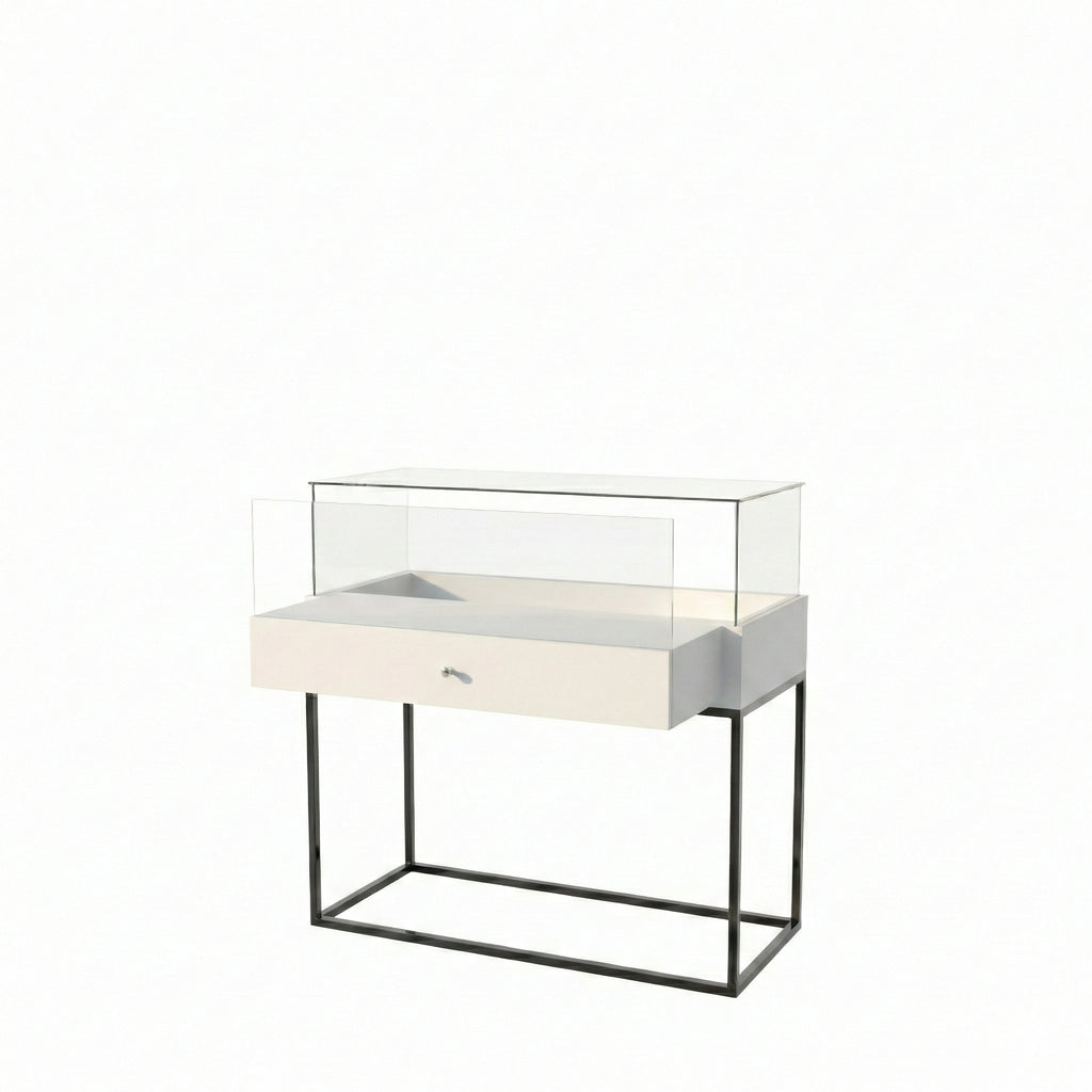 Vitrina Mostrador Cúpula Con Base Metálica 126x43x110cm