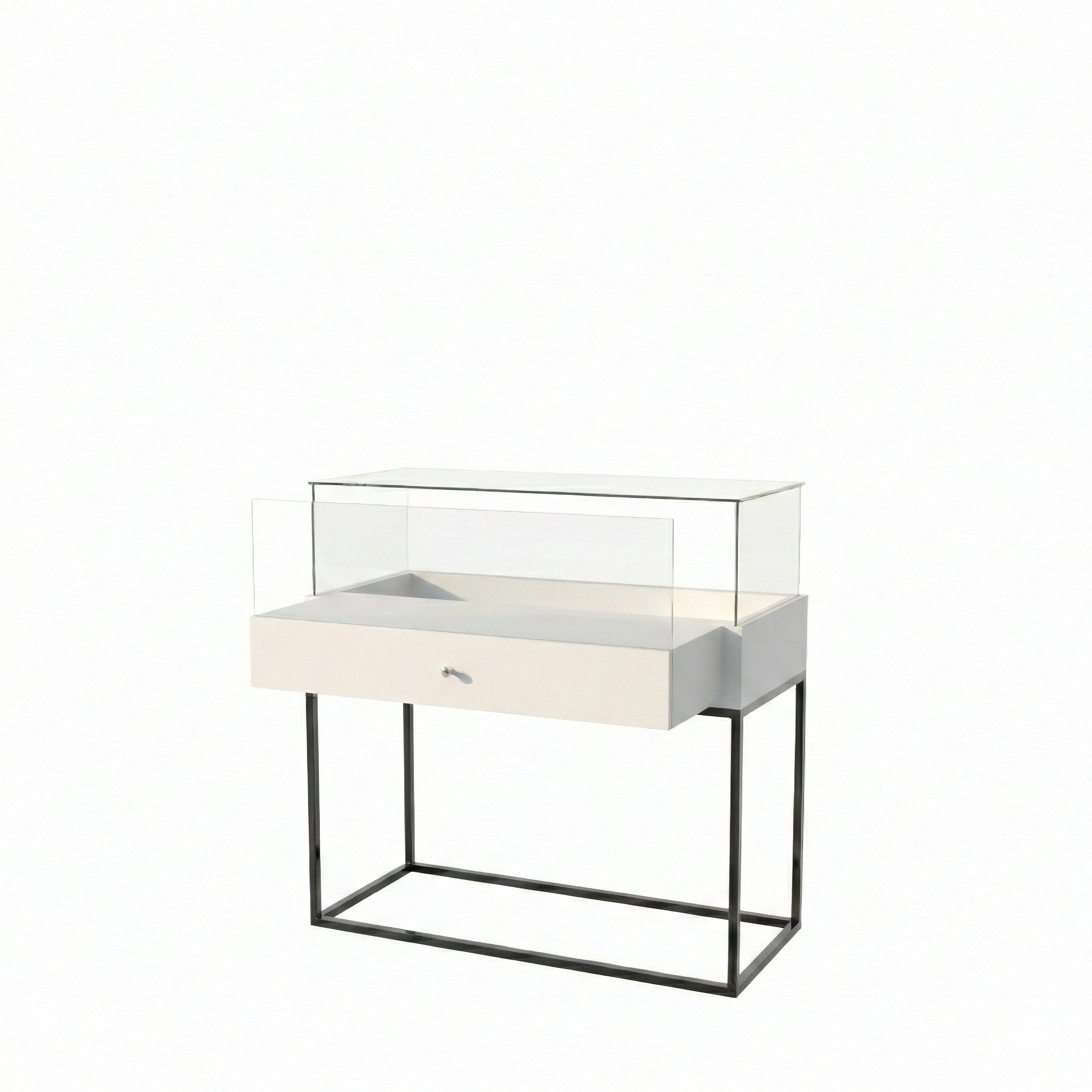 Vitrina Mostrador Cúpula Con Base Metálica 126x43x110cm