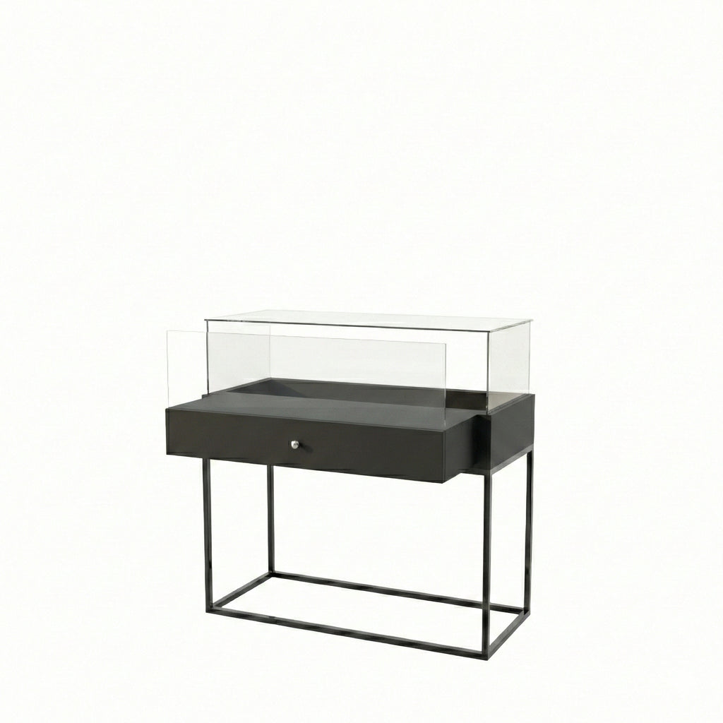 Vitrina Mostrador Cúpula Con Base Metálica 126x43x110cm