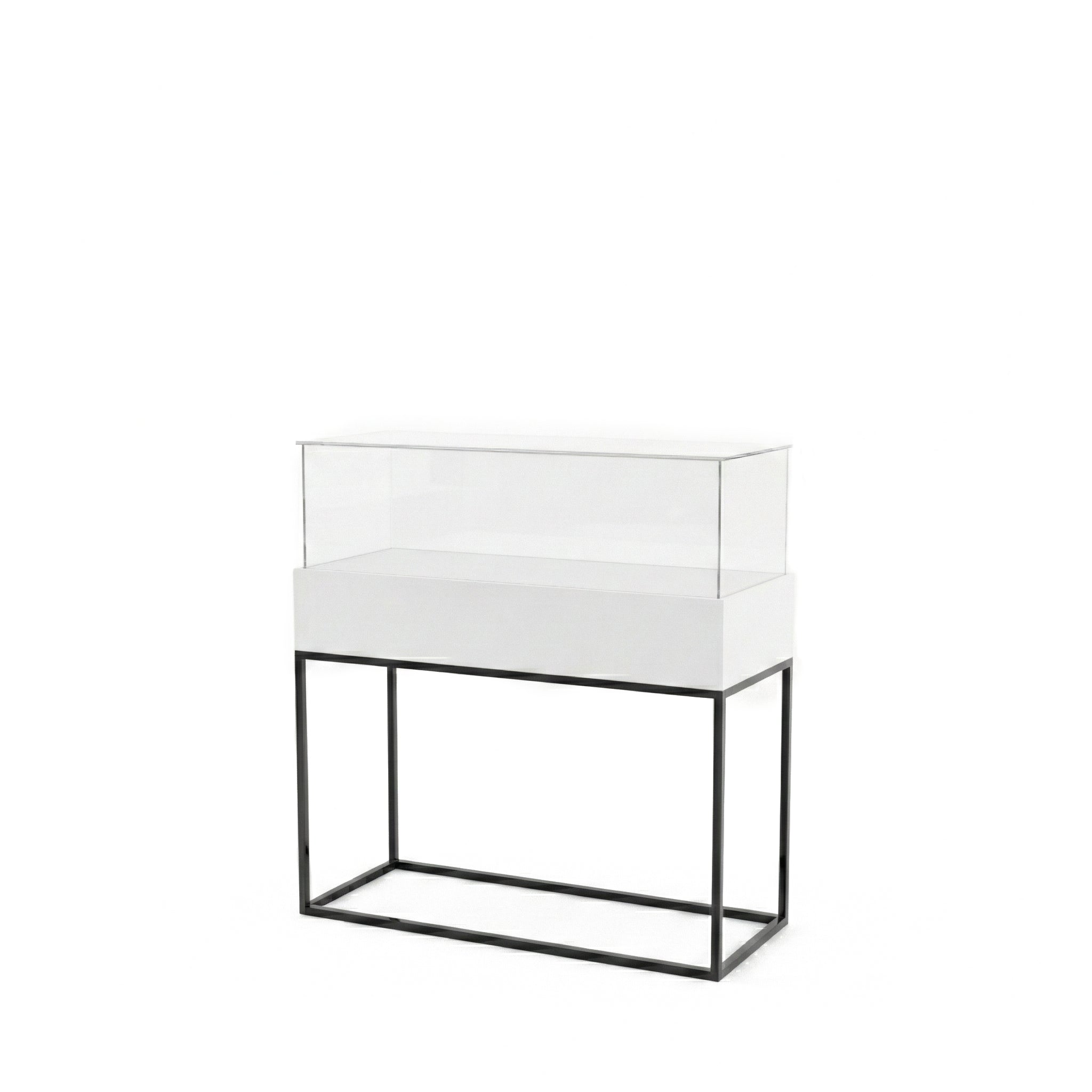 Vitrina Mostrador Cúpula Con Base Metálica 126x43x110cm