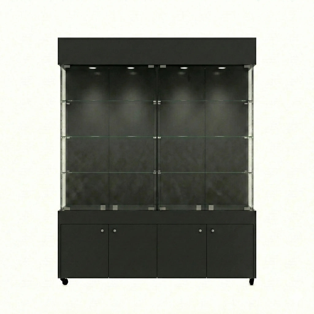 Vitrina Con Repisas Y Bodega Para Exhibición 150x40x196cm