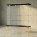 Vitrina Panorámica Para Exhibición Con Base Metal 150x40x180