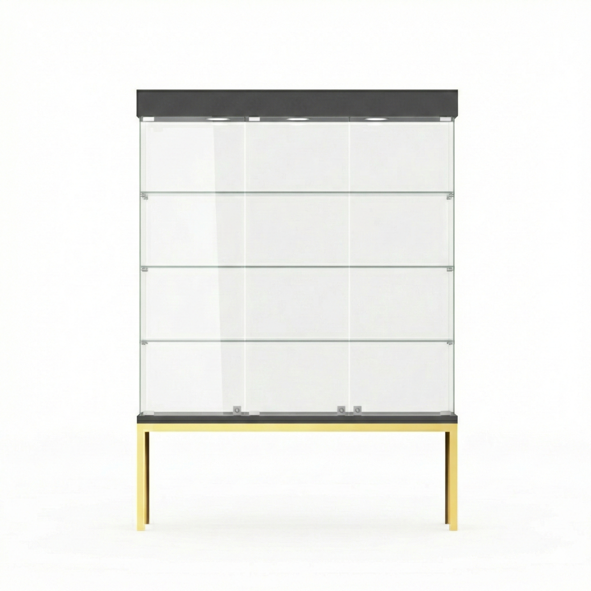 Vitrina Panorámica Para Exhibición Con Base Metal 120x40x180