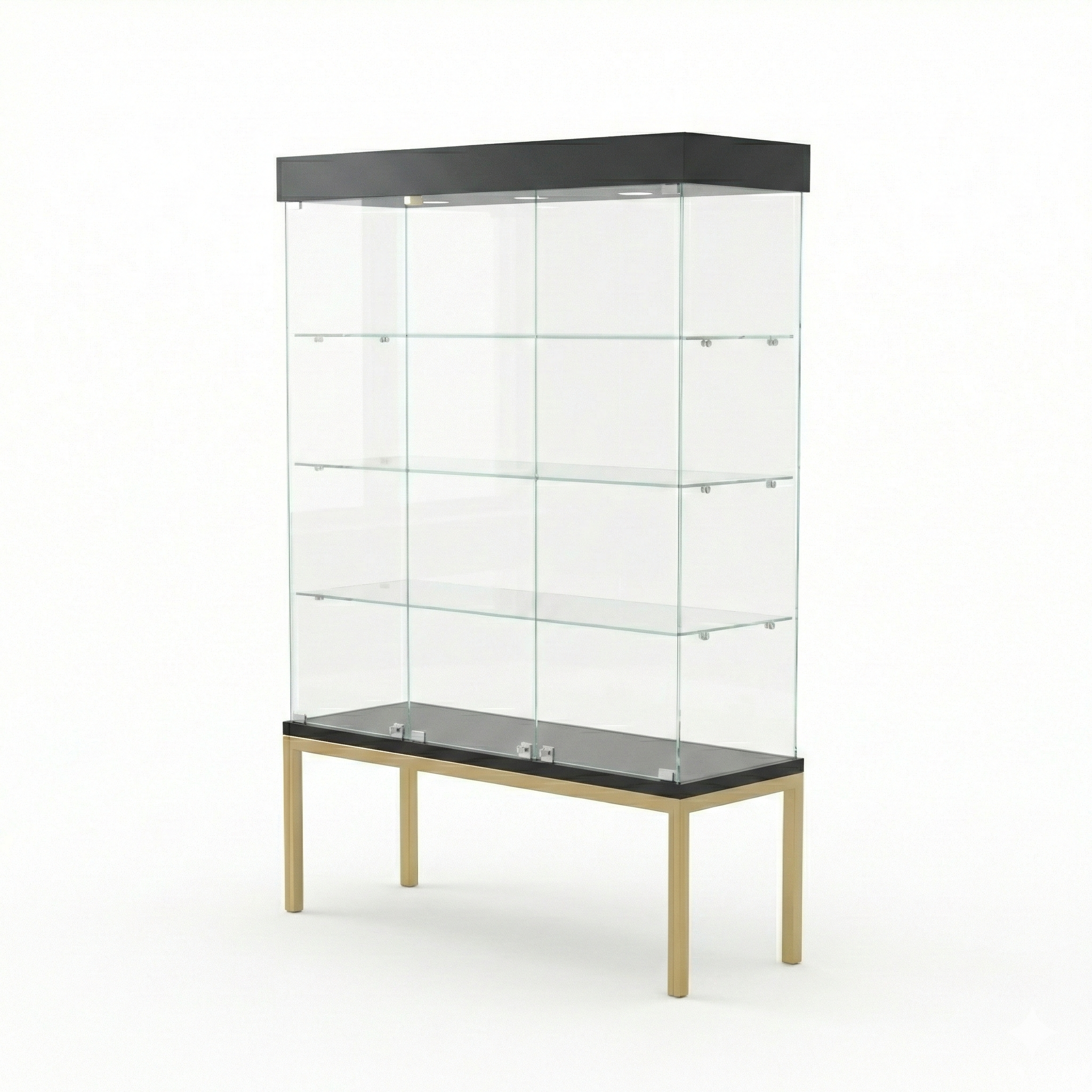 Vitrina Panorámica Para Exhibición Con Base Metal 120x40x180