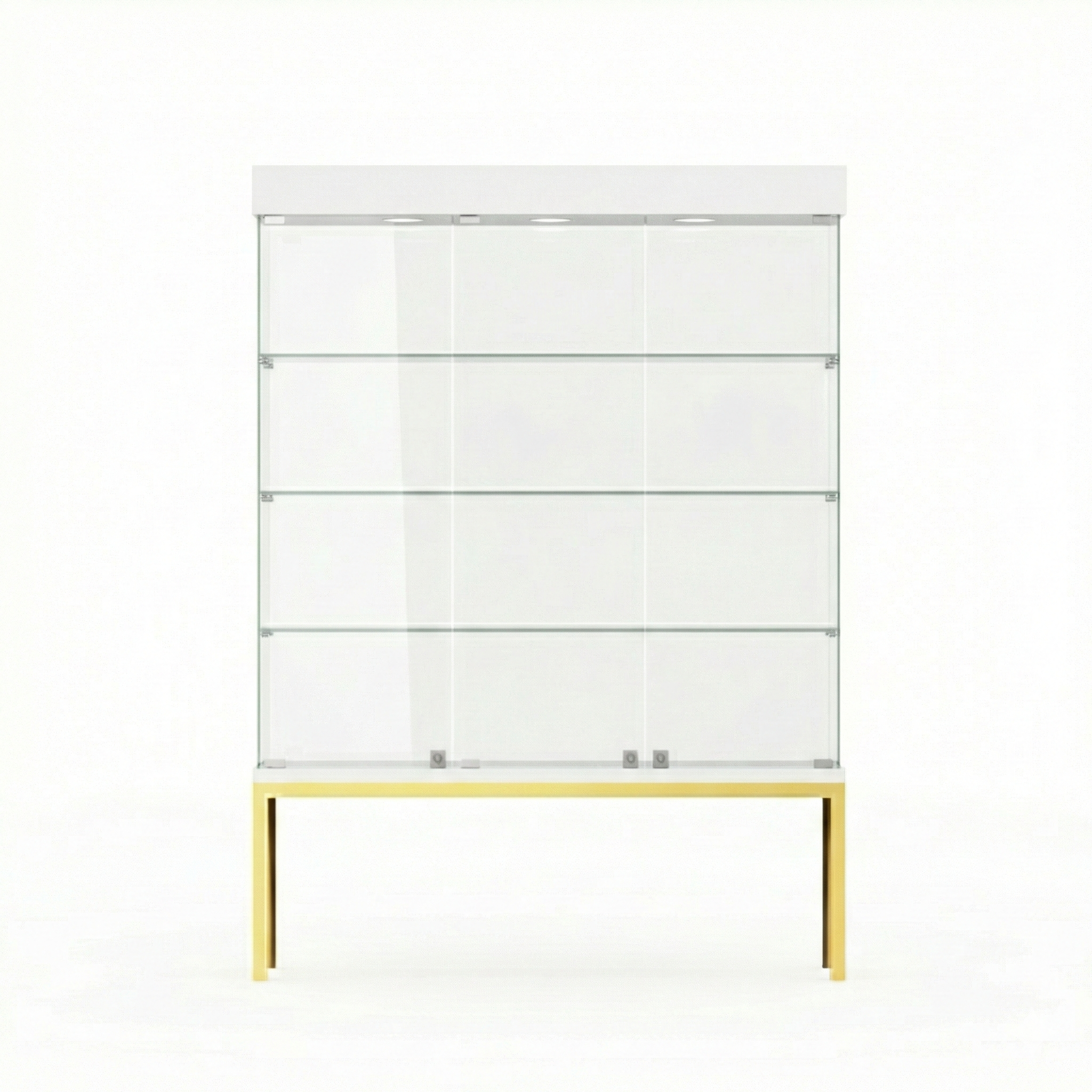 Vitrina Panorámica Para Exhibición Con Base Metal 120x40x180