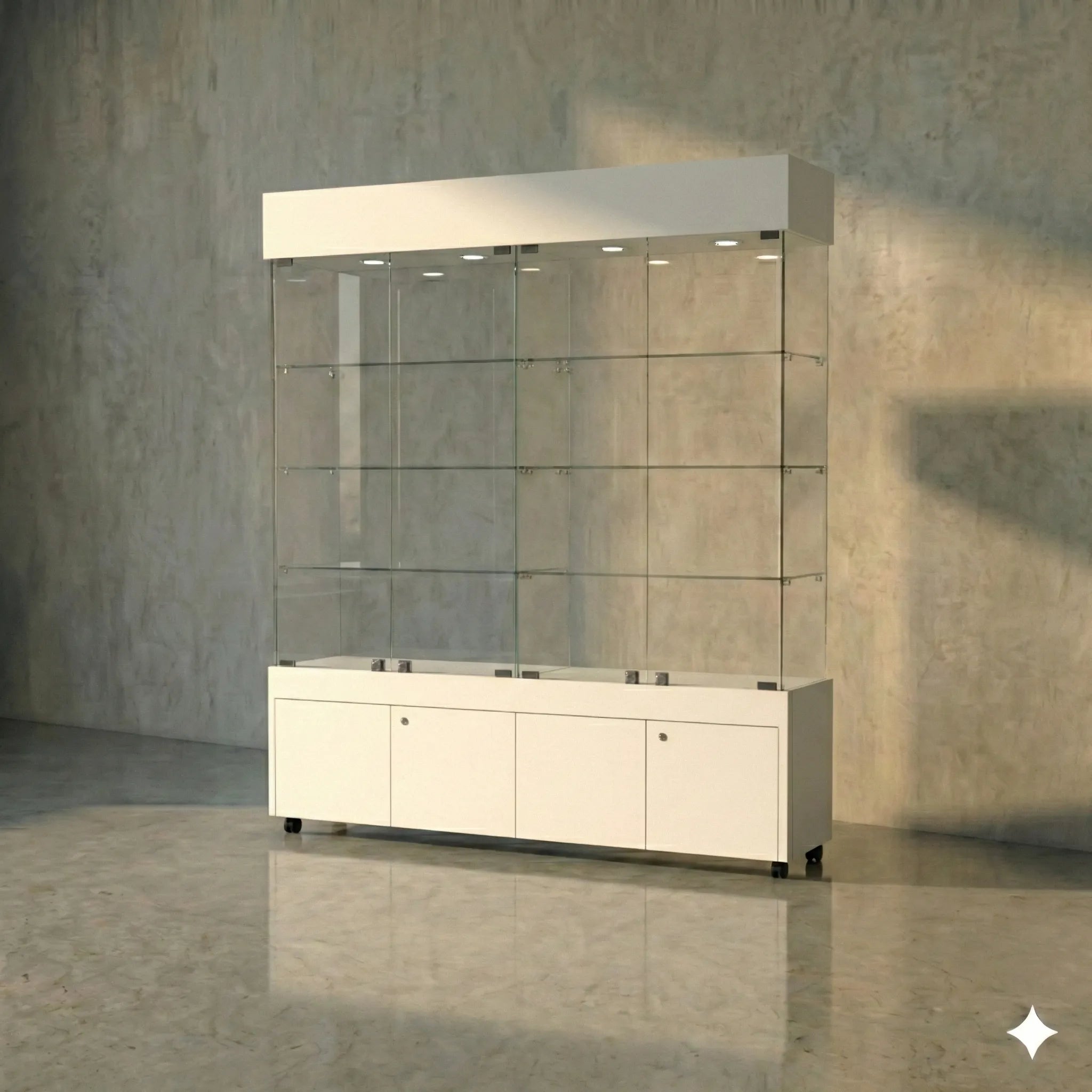 Vitrina Panorámica Para Exhibición Con Bodega 150x40x196cm