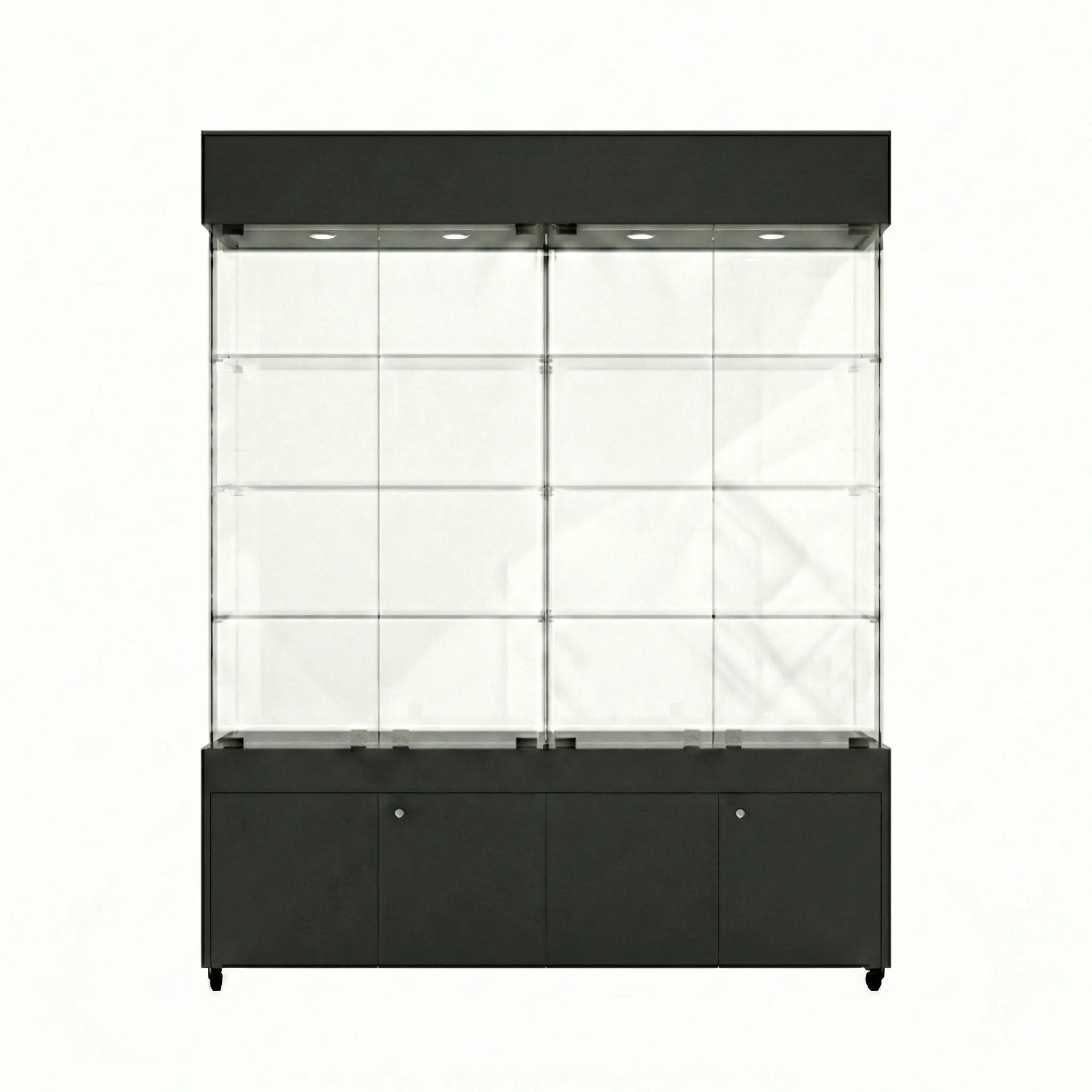 Vitrina Panorámica Para Exhibición Con Bodega 150x40x196cm