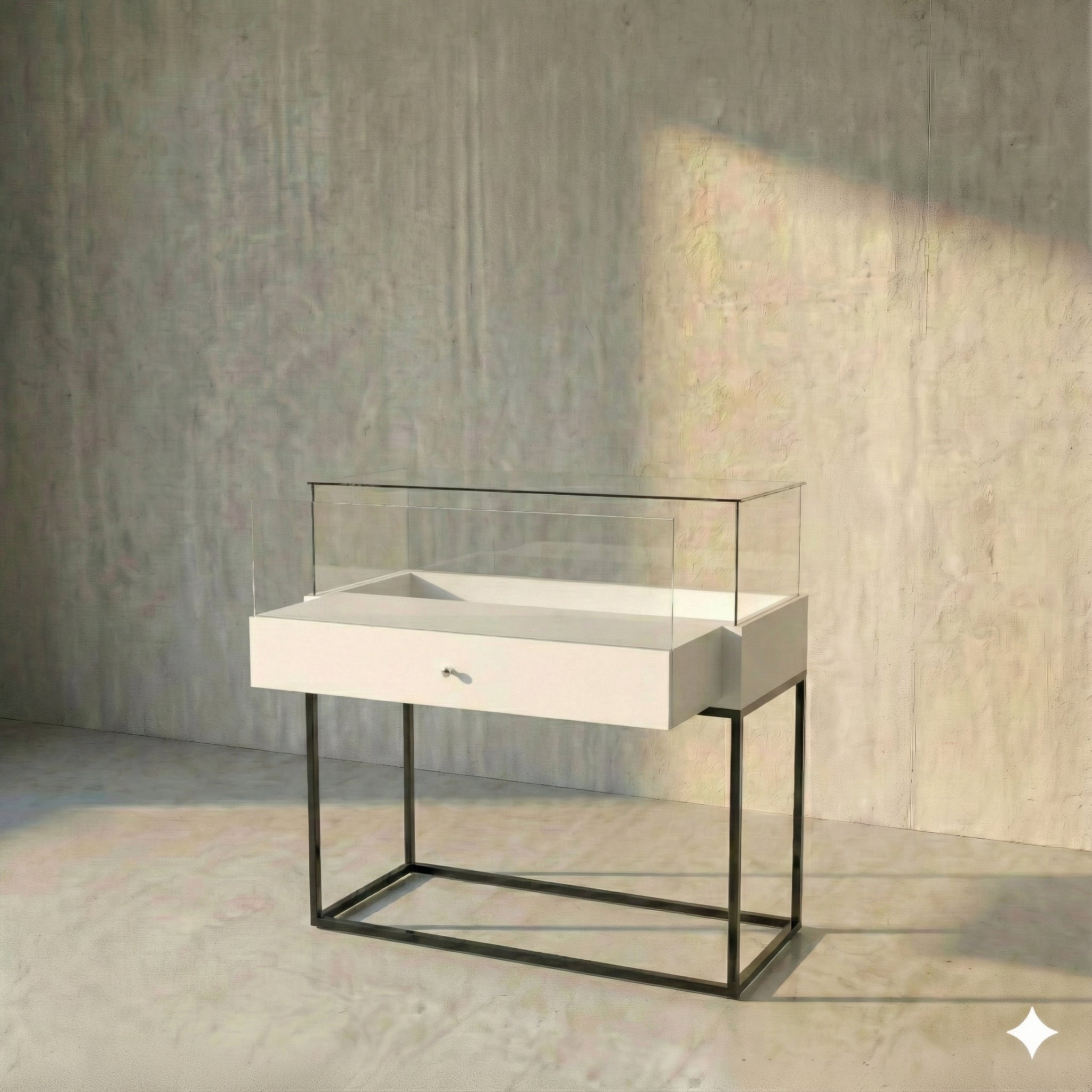 Vitrina Mostrador Cúpula Con Base Metálica 126x43x110cm