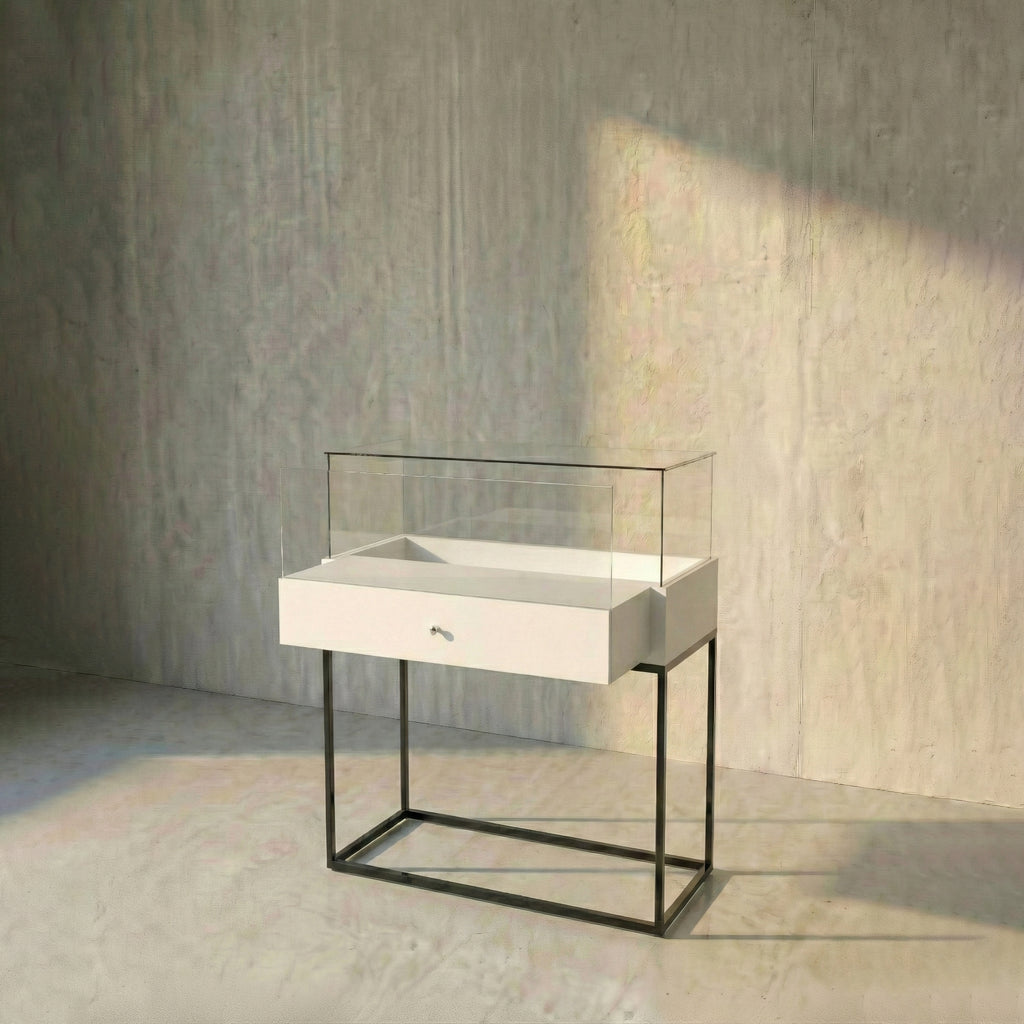 Vitrina Mostrador Cúpula Con Base Metálica 106x43x110cm