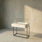 Vitrina Mostrador Cúpula Con Base Metálica 106x43x110cm