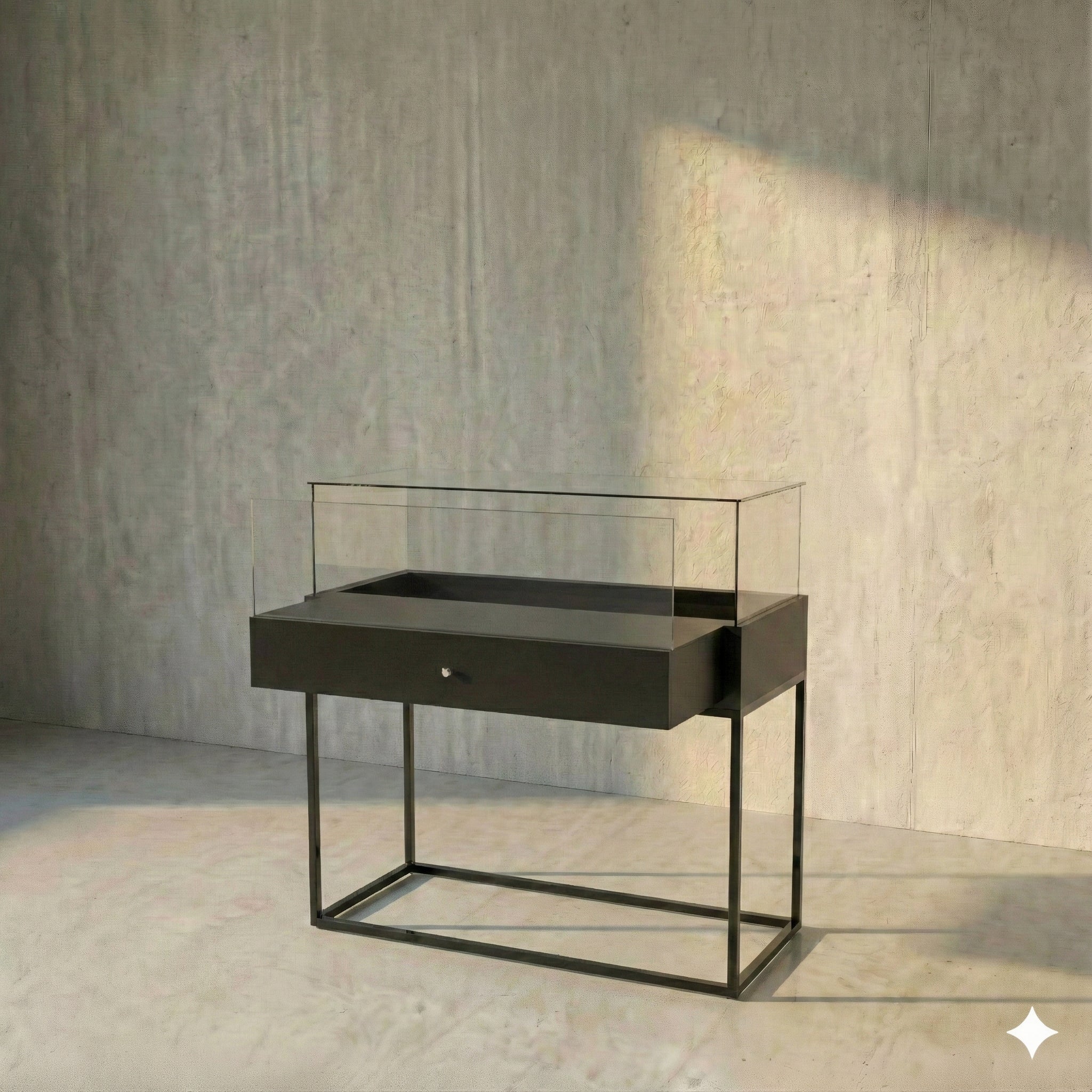 Vitrina Mostrador Cúpula Con Base Metálica 126x43x110cm