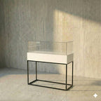 Vitrina Mostrador Cúpula Con Base Metálica 126x43x110cm