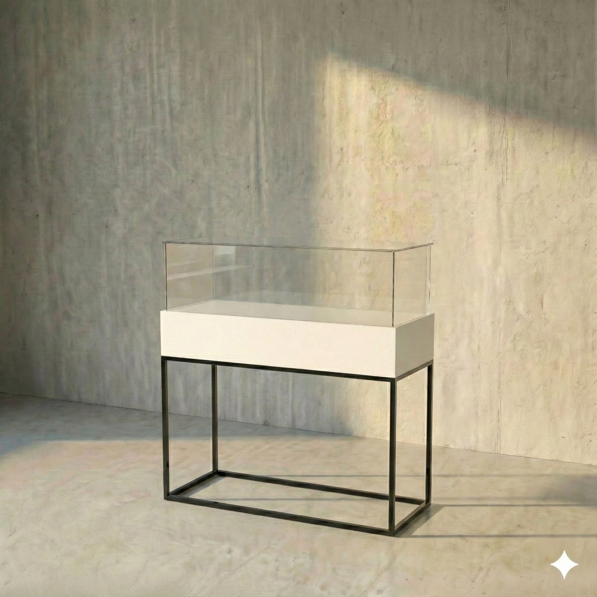 Vitrina Mostrador Cúpula Con Base Metálica 126x43x110cm
