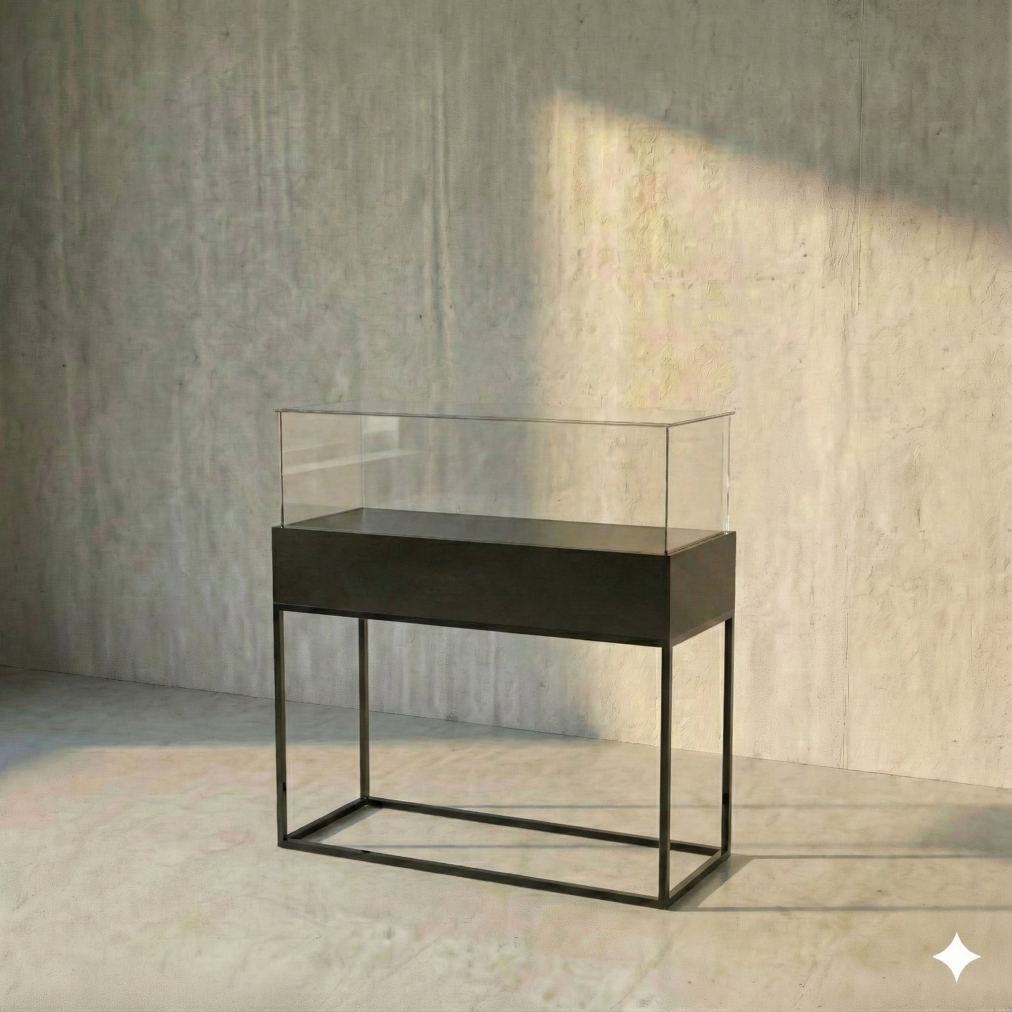 Vitrina Mostrador Cúpula Con Base Metálica 126x43x110cm