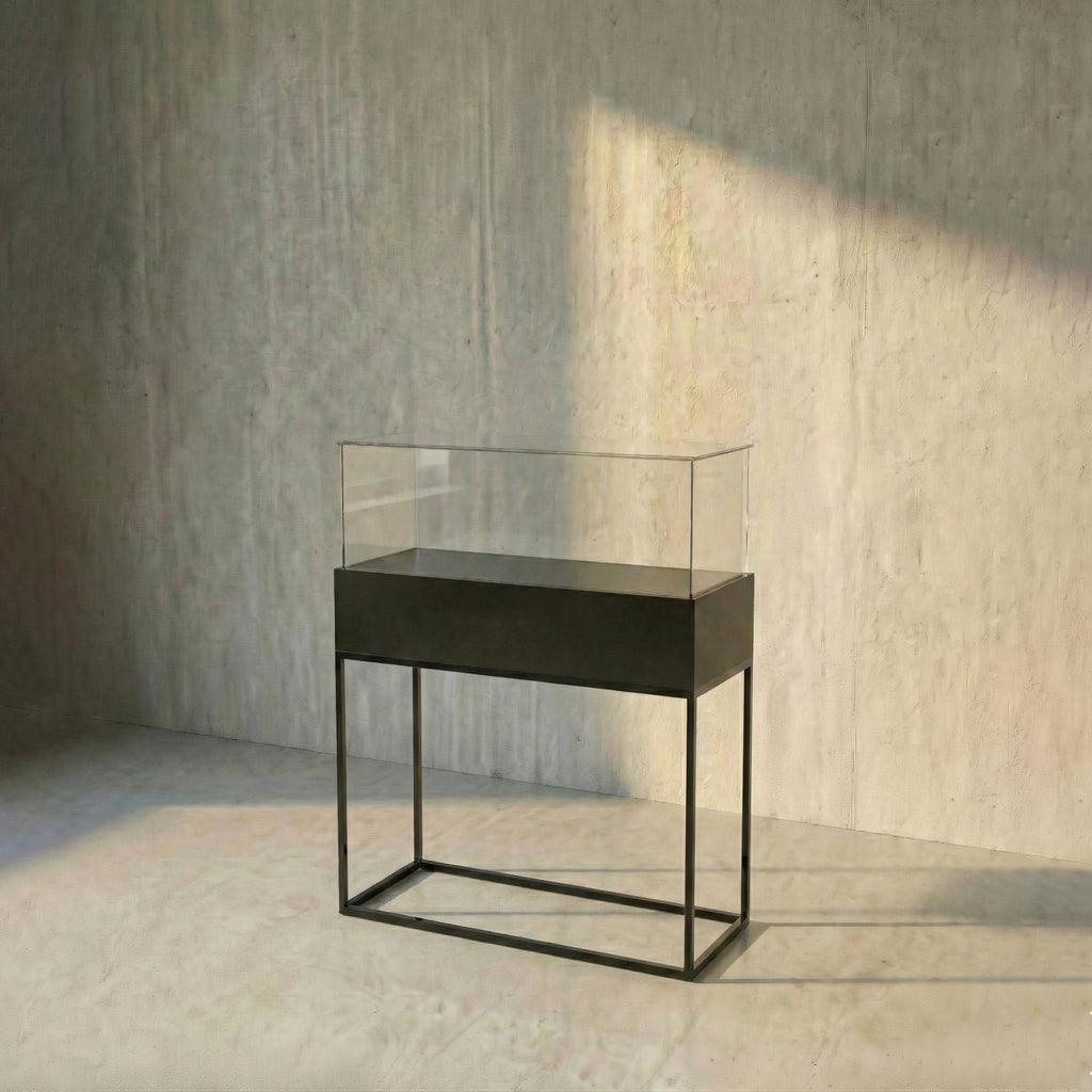 Vitrina Mostrador Cúpula Con Base Metálica 106x43x110cm